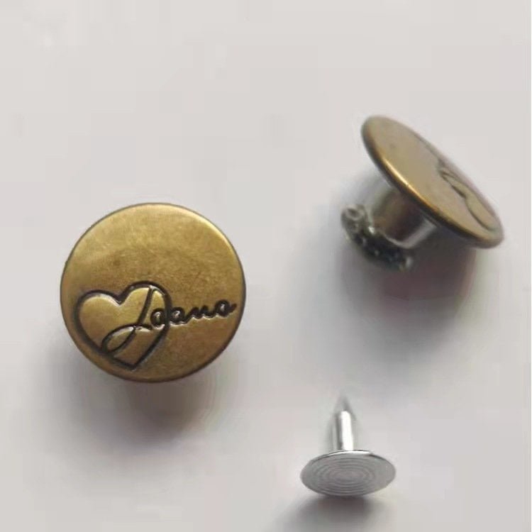 Wholesale Embossed Snap Button Zinc Alloy Metal Gold Silver Denim Shank Jeans Buttons and Rivets for Jeans Clothes