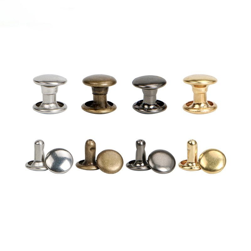 Custom Metal Brass Leather Hollow Rivets Press Stud Head Double Cap Garment Rivet for Leather