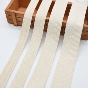 Oeko-Tex GOTS GRS Certified Custom Pure/Polyester Cotton Twill Tape Webbing Clothing Accessories Ribbon with High Certification