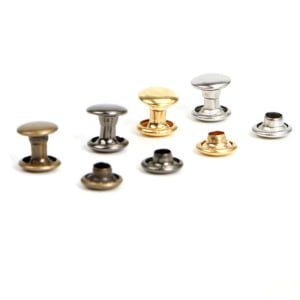Custom Metal Brass Leather Hollow Rivets Press Stud Head Double Cap Garment Rivet for Leather