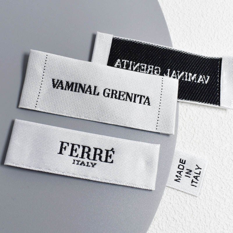Luxury Satin Neck Labes and Clothing Tags with My Brand logo Custom Woven Labels for Clothing
