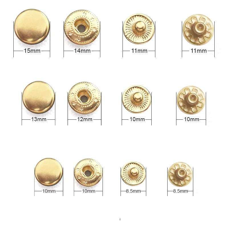 Customized Personalized Logo 10mm 12mm 15mm 17mm Spring Four Part Metal Snap Button for Clothes