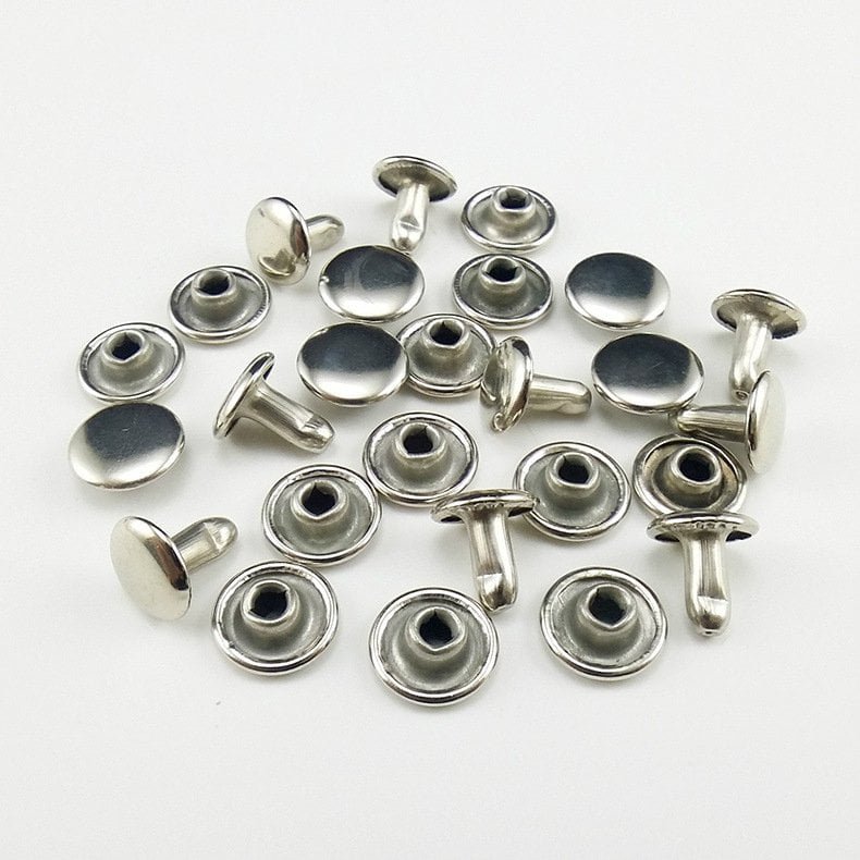Custom Metal Brass Leather Hollow Rivets Press Stud Head Double Cap Garment Rivet for Leather