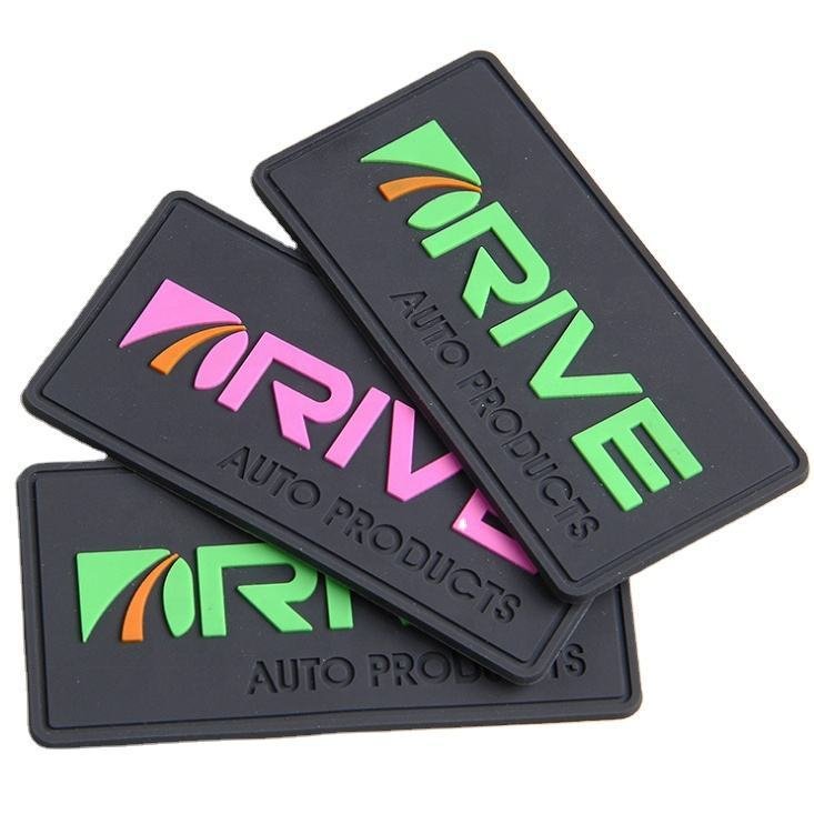 Customizable Brand Name Soft Silicone Labels 3D Embossed Rubber Patch Factory Price for Sewing Clothing and Garments