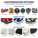 Custom Embroidered Patches 3D Logo Designs Chenille Embroidery Patch Iron on Sew on Letter Badge for Clothing Hat Bag