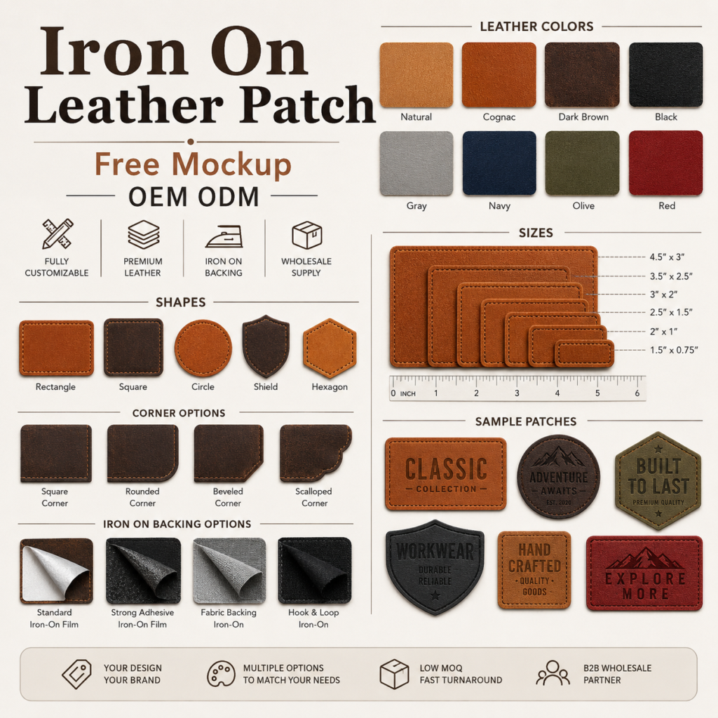 Custom Eco-Friendly Iron-On PU Leather Patches with Flower Design for Hats Jeans Clothing-Wholesale OEM/ODM