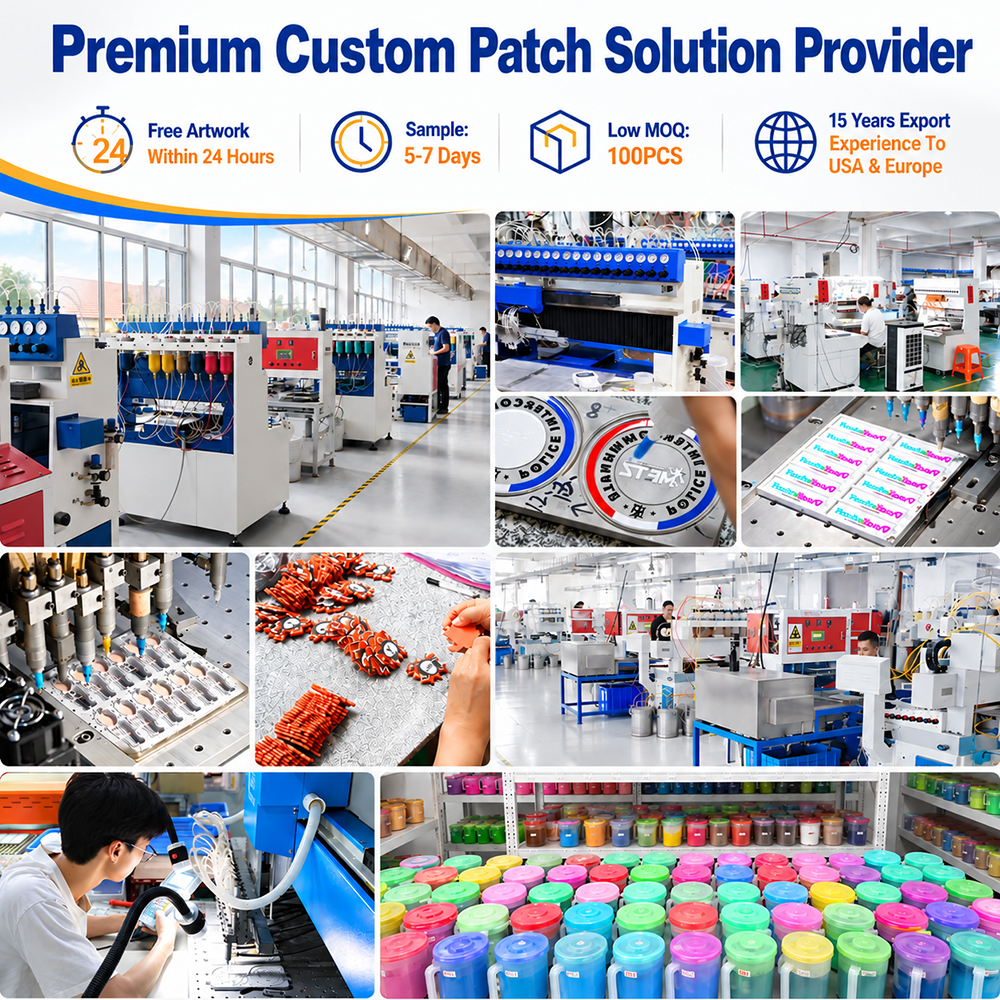 OEM Customized Brand Promotion 3D Embossed Soft Rubber Sew on Label for Clothing Backpack Uniform Decor Custom PVC Patch