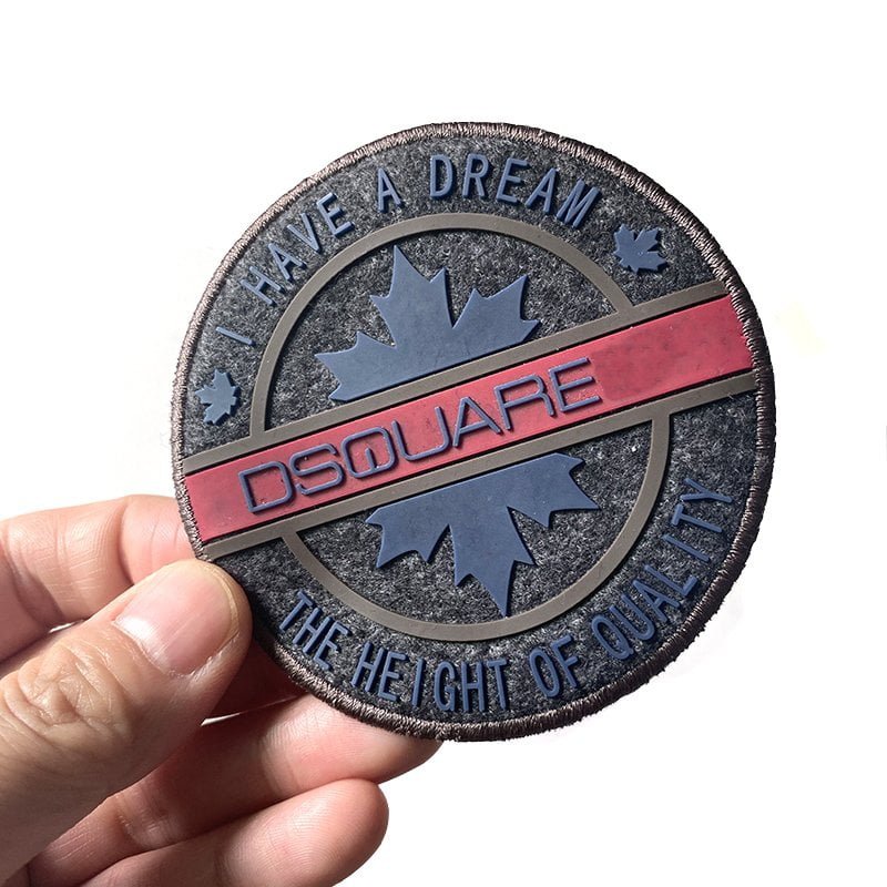 Factory Custom Rubber Silicone Brand Logo 3d Raised High Density Soft Silicone Felt Base Iron on Labels for Clothing
