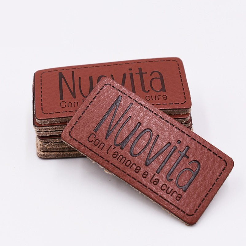 Custom Leather Patch Wholesale Factory Embossed logo Heat Press Jeans Trucker Leather Labels