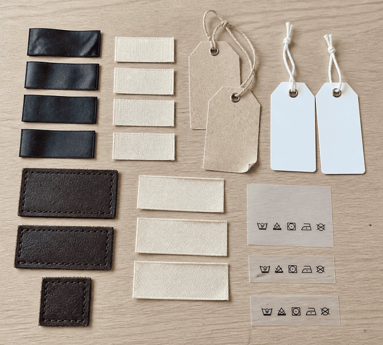 recycled garment label materials including rPET woven labels and recycled paper hang tags