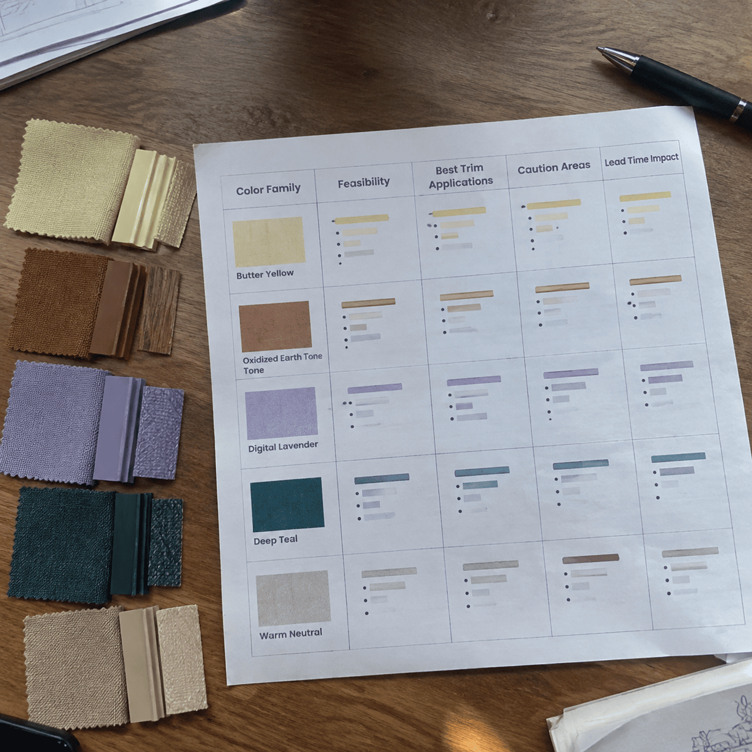 Decision matrix for 2026 textile color trends across trim types prioritizing 2026 trend colors for garment trim BOM planning